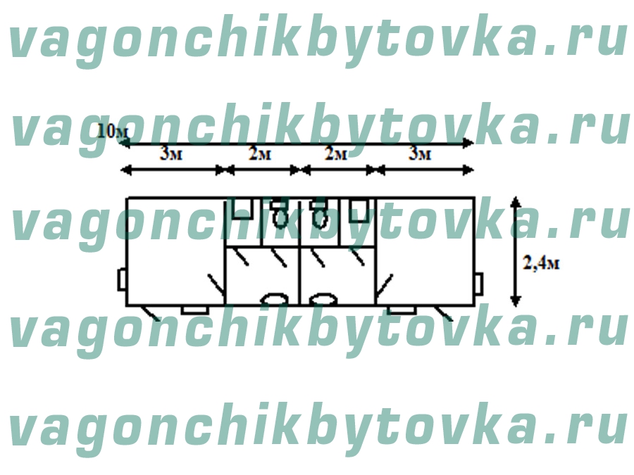 Сантехнический вагончик 10м